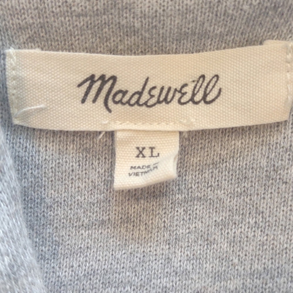 Madewell Shawl Collar Puffer Jacket - Gray Heather - XL - Picture 3 of 10